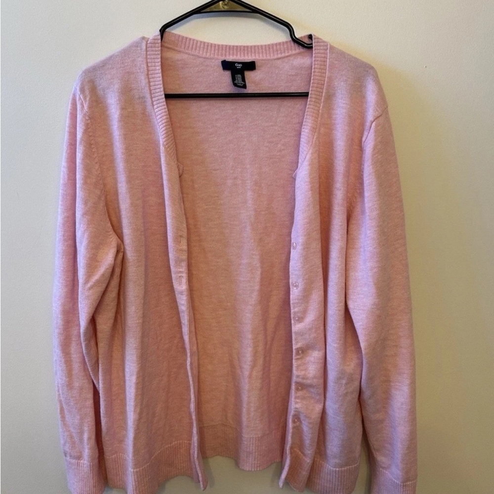 GAP Pink Cardigan Sweater with Relaxed Fit
